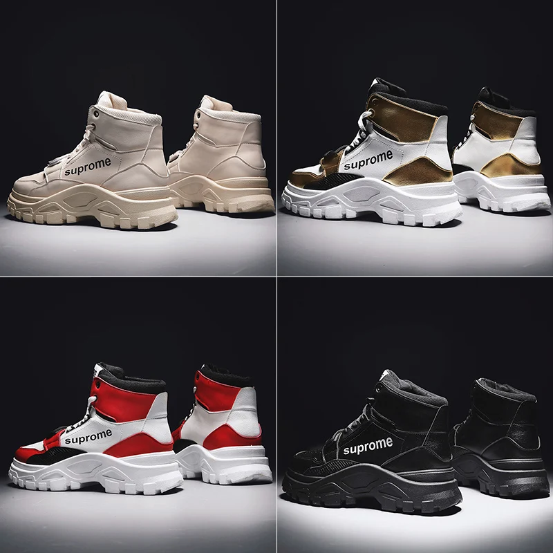 Брендовые кожаные мужские ботинки осенне-зимние теплые Martens с высоким берцем