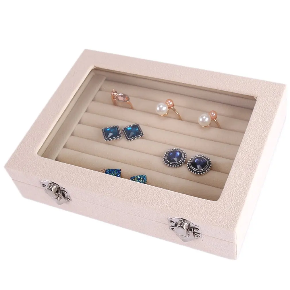 

Jewelry Box Organizer for Women Girls Jewelry Display Storage Holder Case for Necklace Ear Stud Earrings Bracelets Rings Box