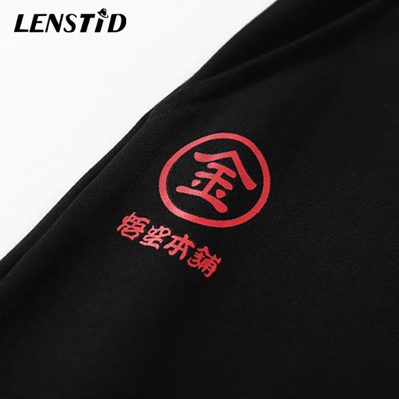 

LENSTID Summer Men Jogger Shorts Hip Hop Chinese Kanji Printed Harajuku Streetwear Cotton Track Sweatpant Short Pants Trousers