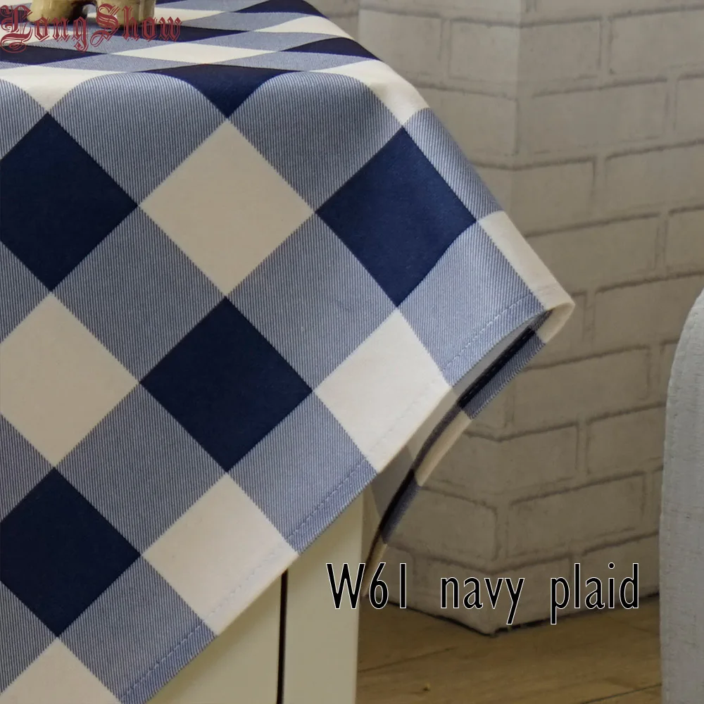 w61 navy plaid L Современный Декор для дома розовый темно-синий черный цвет плед стержень карман толстый Гладкий плюшевый кухня окна двери балдахин шторы - Цвет: w61 navy plaid L