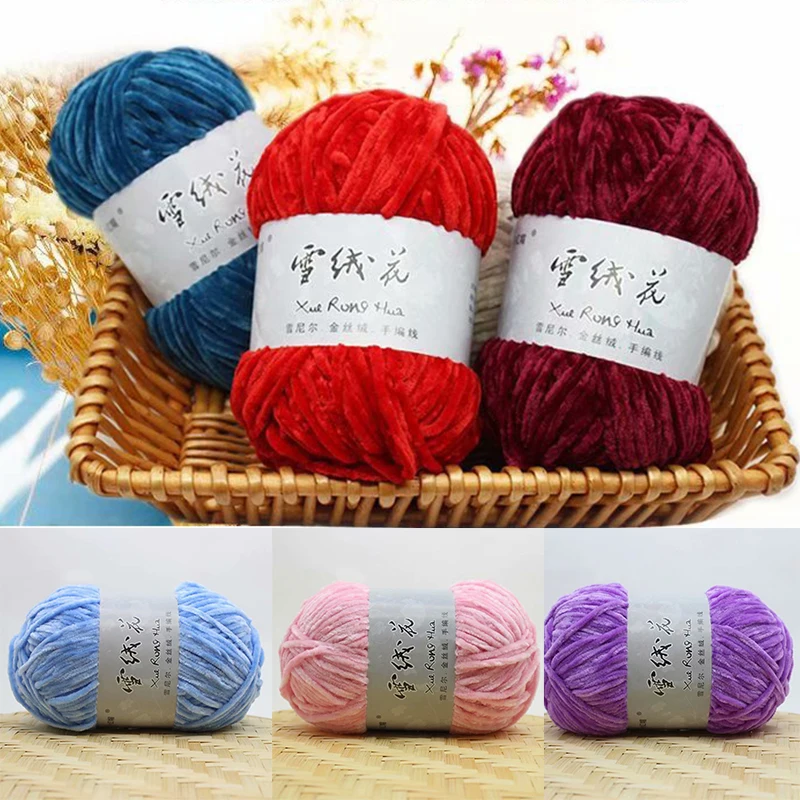 

Soft Knitted Sweater Material Warm Chenille Velvet Sweater Yarn Thread Crochet Stylish DIY Knitting Wool Material