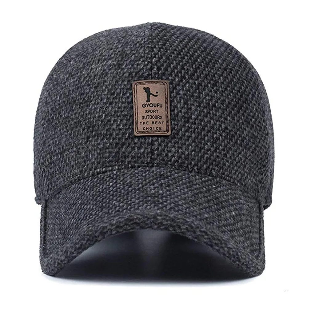 Зимняя шапка 2020 хит Мужская зимняя с ушками бейсболка Стильная хлопковая