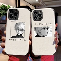 tokyo ghoul kaneki ken anime phone case lambskin leather for iphone 12 11 8 7 6 xr x xs plus mini plus pro max shockproof