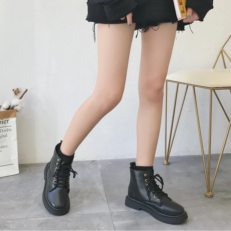 2019 новые зимние Бархатные Ботинки martin в британском стиле женские повседневные