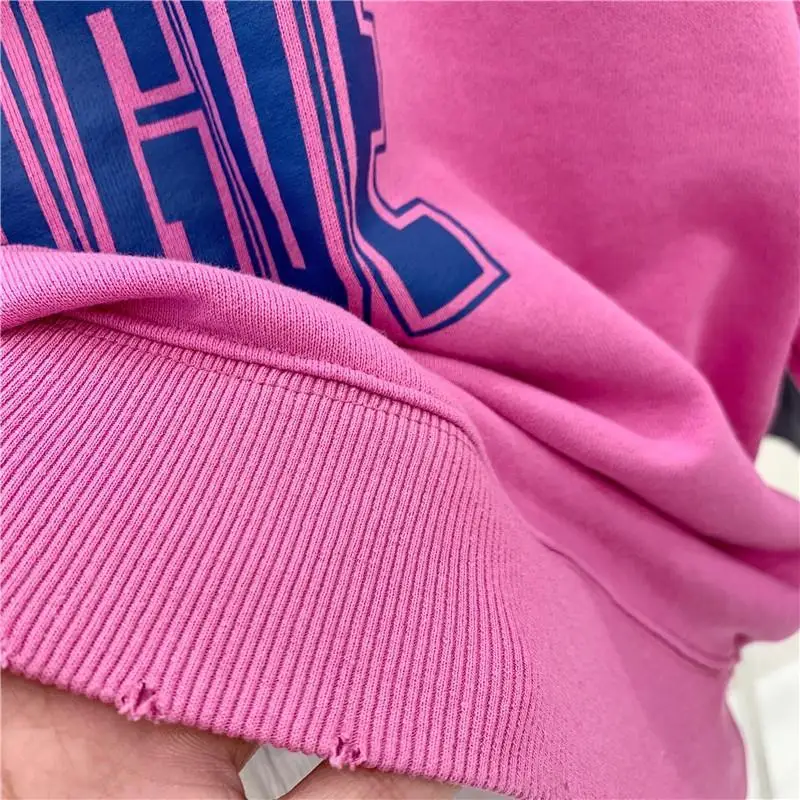 

Vintage Stylish Letter Printing Sweatshirt Women O Neck Long Sleeve New Fashion Tops 2021Spring Thin Plus Size Clothes for Teens