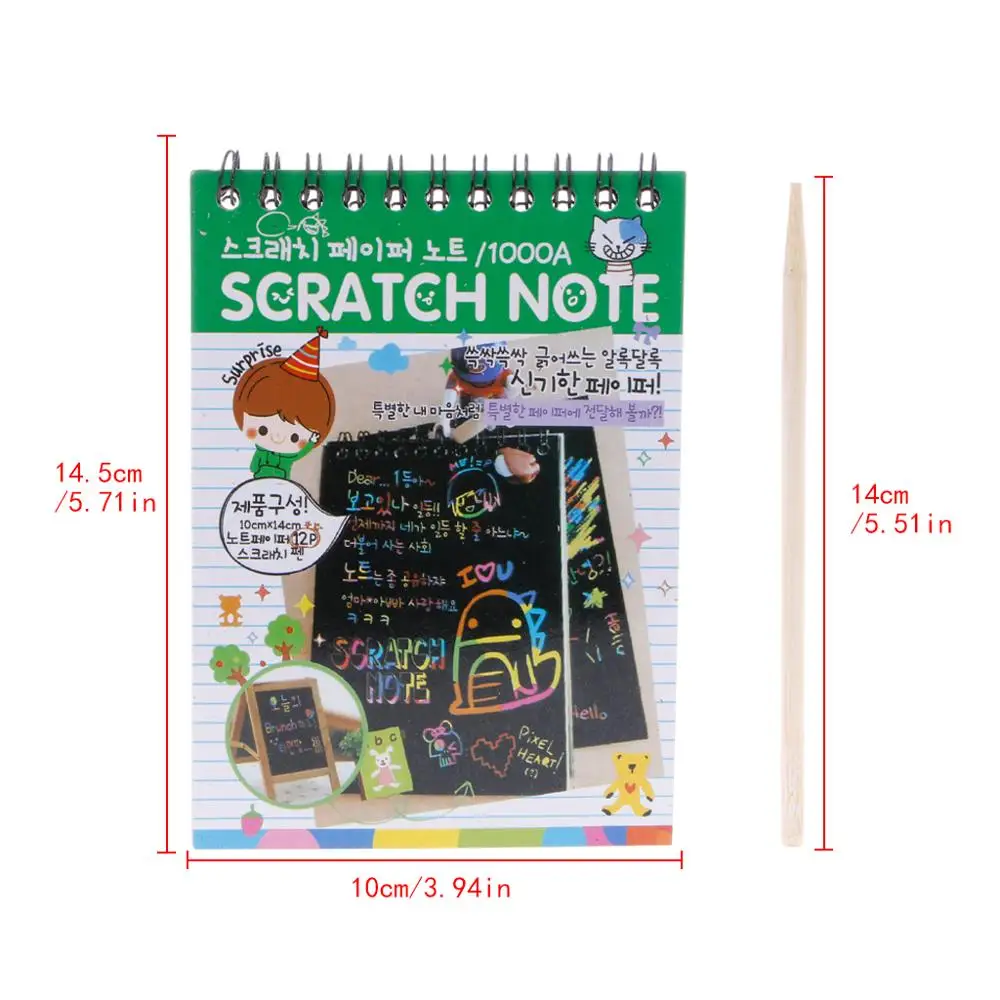 

Scratch Scraping Book Art Magic Painting Paper Drawing Stick Kid Education Toy