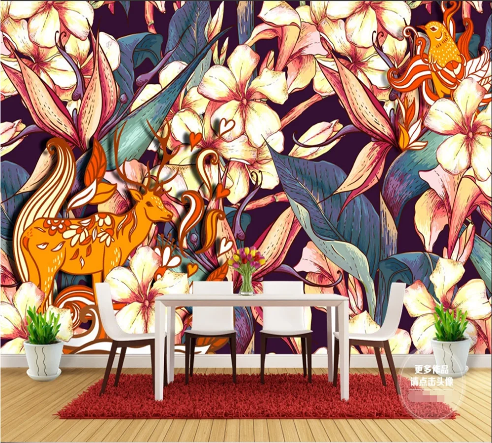 Пользовательские обои росписи из Lin Hualu ручная роспись интерьера дома на заказ