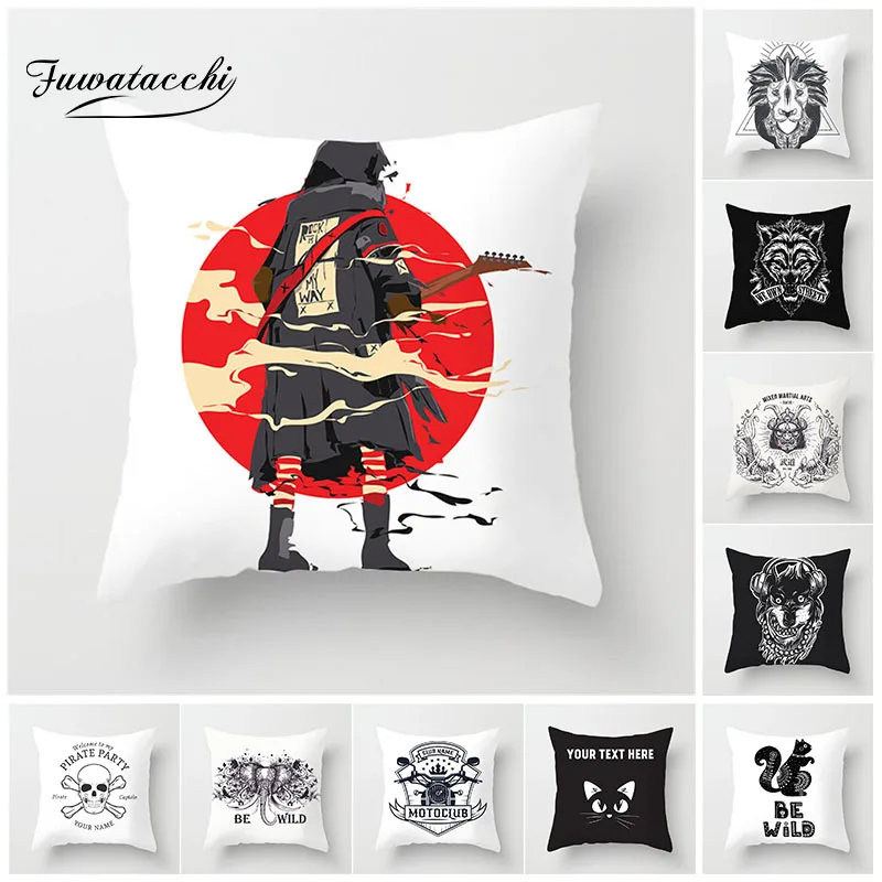 Чехол для подушки Fuwatacchi в стиле панк наволочка дикой с изображением черепа Льва