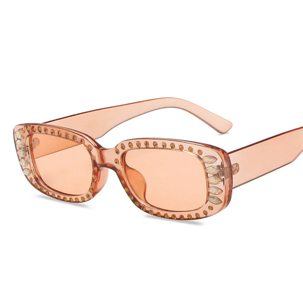

Retro Mosaic Diamond Sunglasses for Women 2022 New Narrow Small Plastic Frame Eyewear Outdoor Beach Cat Eye Shades for Female