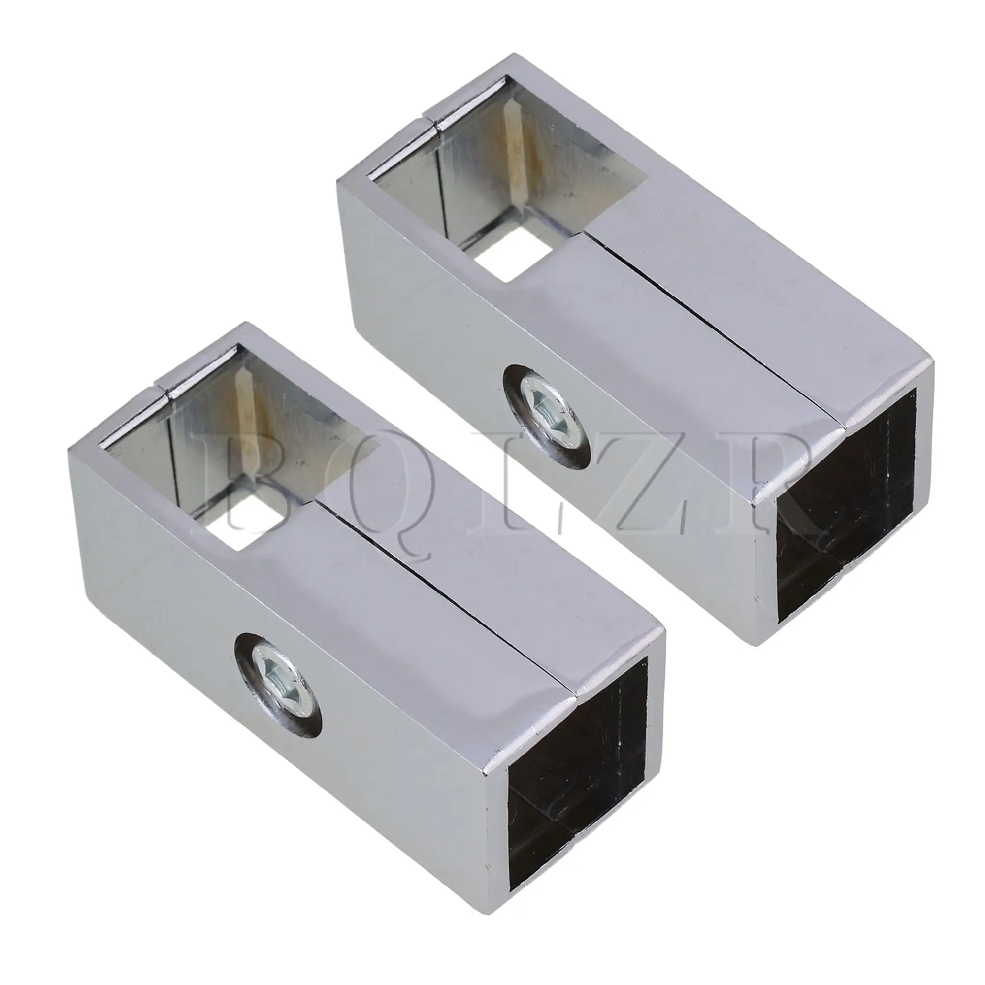 

BQLZR 2 Pcs Aluminum Alloy 2 Way Clamp Tube Connector for 0.98inch Square Pipe