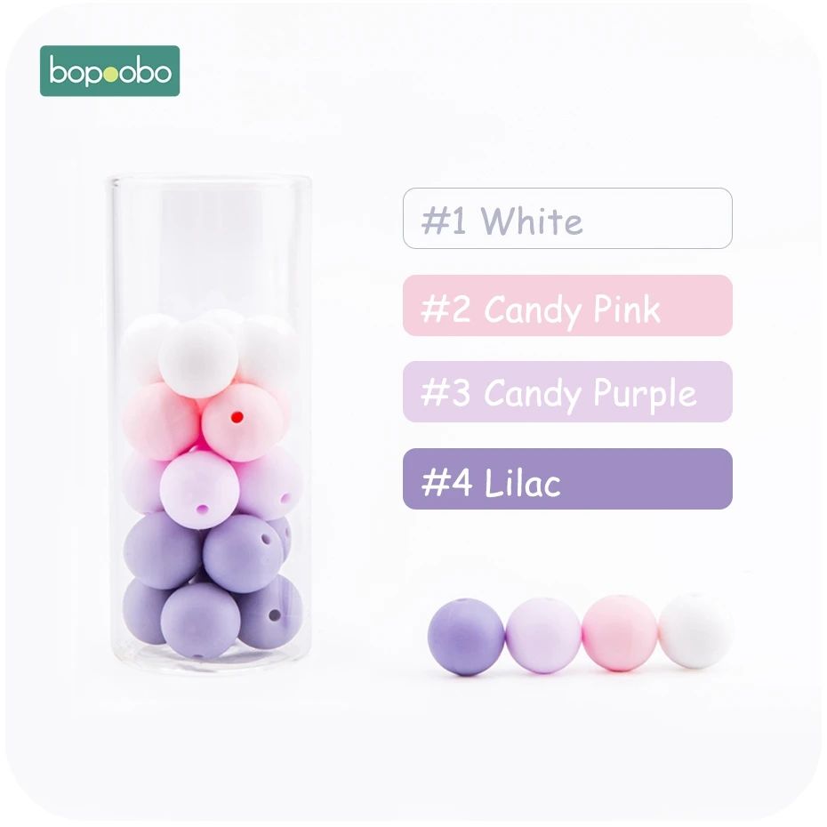 New Purple Силиконовые бусины bopobo, 12 мм, 50 шт., укрепляющие зубные тренировки, силиконовые прорезыватели, сделай сам, Стартовые наборы, силиконовые бусины для ожерелья - Цвет: New Purple