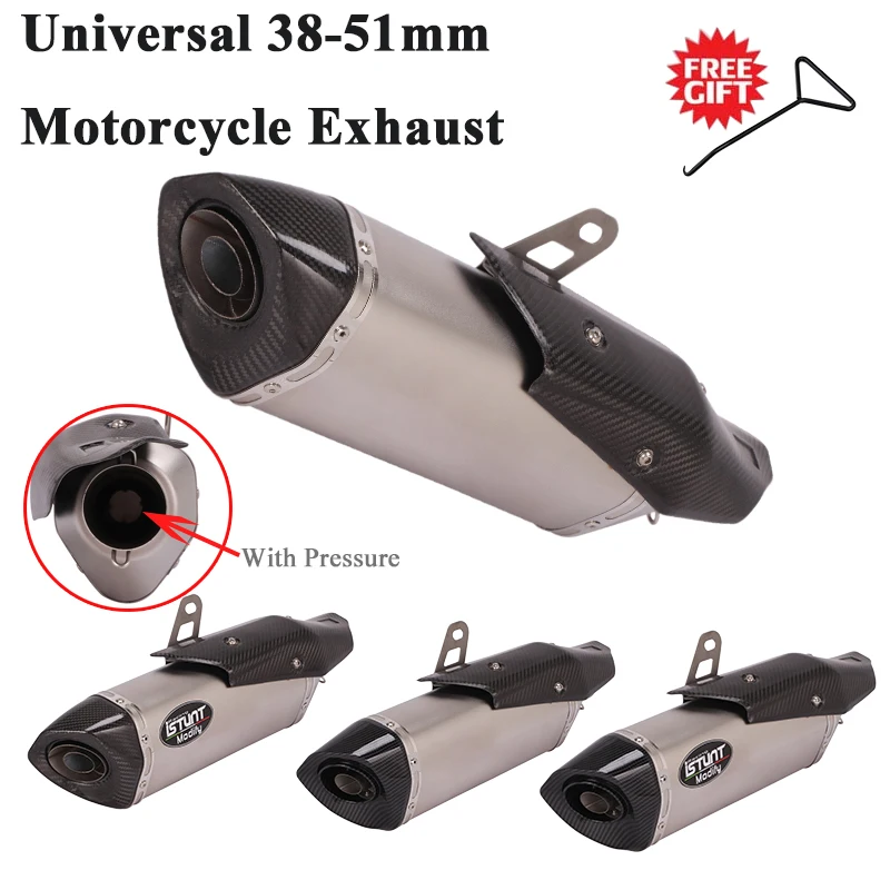 Универсальный мотоцикл 470 мм выхлопная труба с глушителем давления