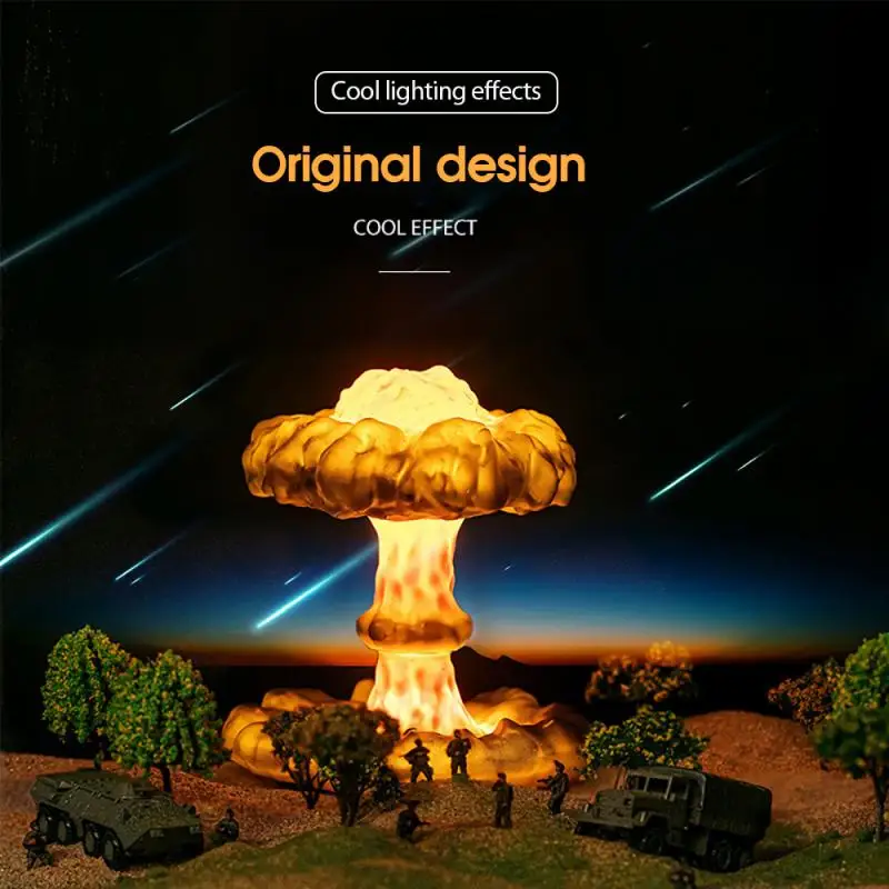 

Creative 3D printing hand-made nuclear explosion mushroom cloud new strange lamp stepless dimming eye protection table lamp led