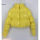 Укороченная пуховая куртка, пузырьковое пальто, Зимняя парка, женская новая модная одежда, черная, красная, розовая