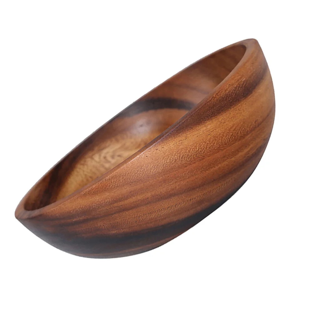 

1pc 26x7.5CM Wooden Bowl Household Fruit Bowl Salad Bowl for Home Restaurant