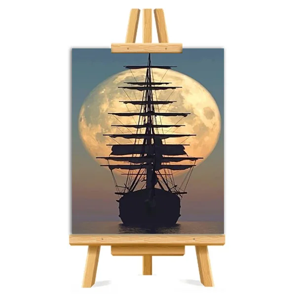 

Pirate Ship Picture DIY Painting By Numbers Colouring Zero Basis HandPainted Oil Painting Unique Gift Home Decor