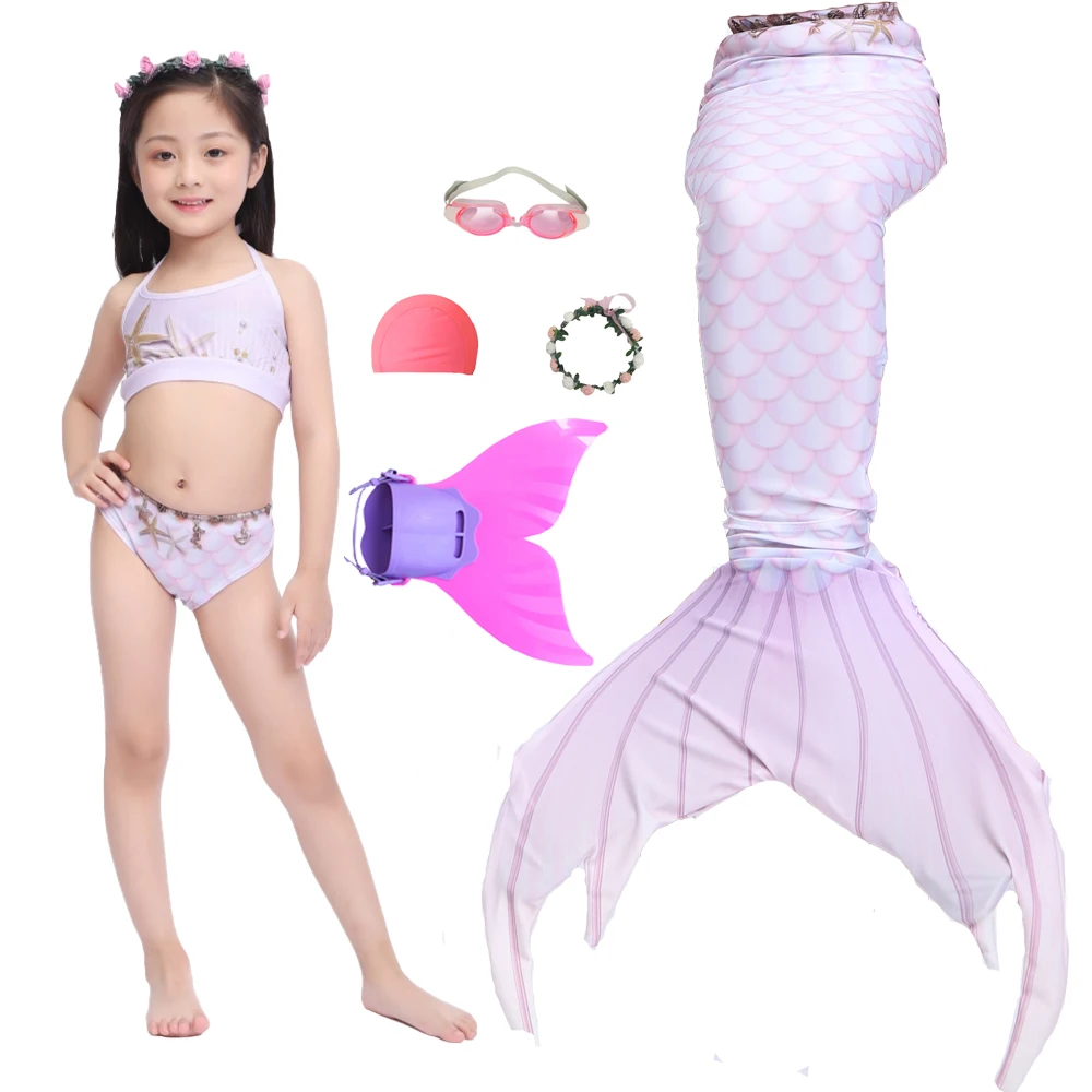 Купальник детский с моноластами и хвостом русалки для девочек|Костюмы из фильмов