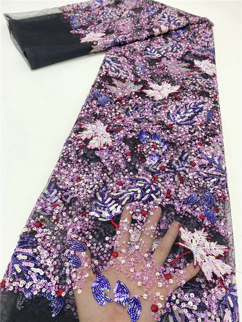 

PGC Африканской ажурной вышивкой кружевная ткань с блестками 2021 высокое качество кружева Материал французский Тюль в нигерийском стиле круж...