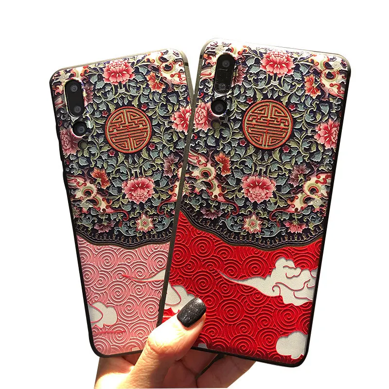 Для Huawei P40 Pro P30 P20 Y9S Nova 6 7i Honor 9X 8X Max коврики 30 20 20X 10 V20 V30 чехол 3D рельеф Ретро мягкий