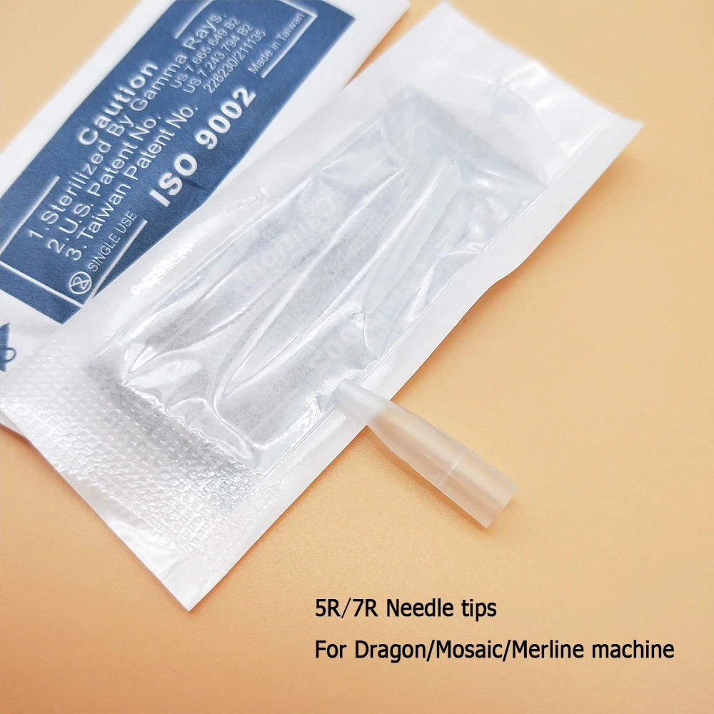 5R .7R Needle Tips 50 шт. высокого качества Индивидуально Упаковка иглы Советы для Перманентный Макияж брови и губы дракон/мозаика/Мерлин/гейнтсун машина - Номер модели: 5R .7R Needle Tips