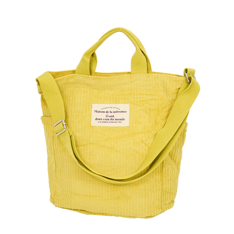 

Large Capacity Cloth Handbag Tote Female Crossbody Messenger Bags Ladies Simple Canvas Purses Women Corduroy Shoulder Bag
