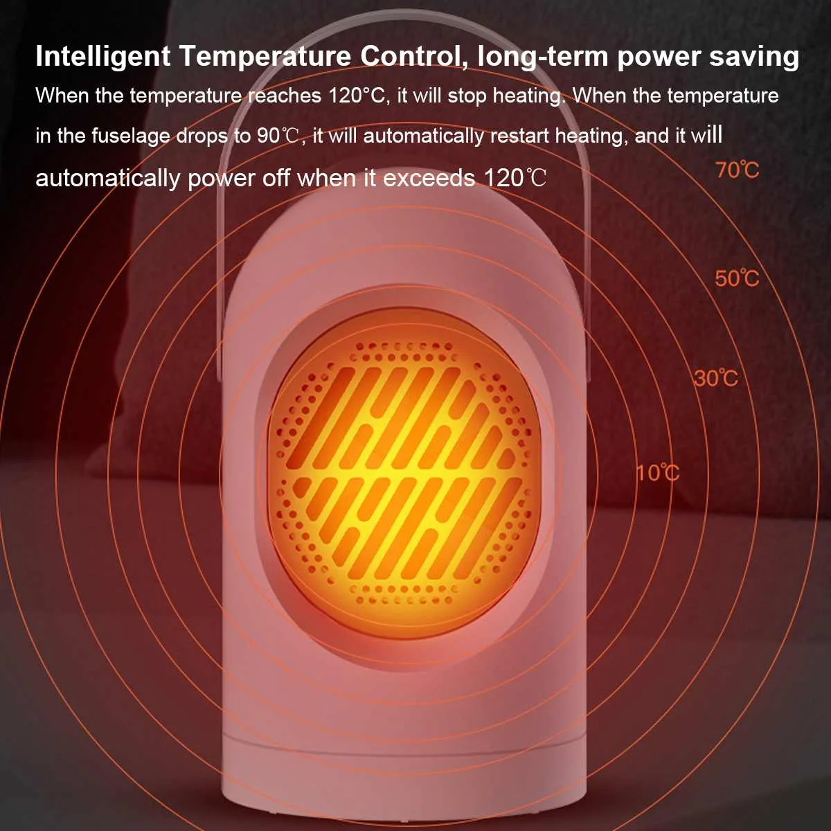 

Electric Heater Fan Heater Mini Electric Heater 2s-Fast Heating Low-Noise Electric Warm Air Fan Office Room Portable Heaters Fan