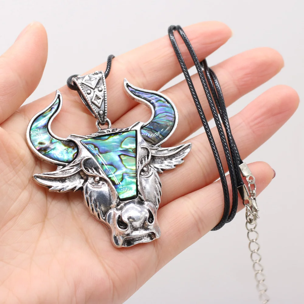 

Natural Shell Pendant Necklace Vintage Animal Shape Necklace Charms for Women Jewerly Best Gift 50x60mm Length 55+5cm