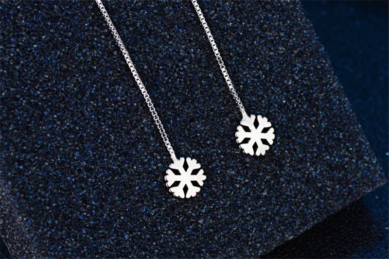 Женские серьги в виде снежинок модные аксессуары для девушек серебряные 925
