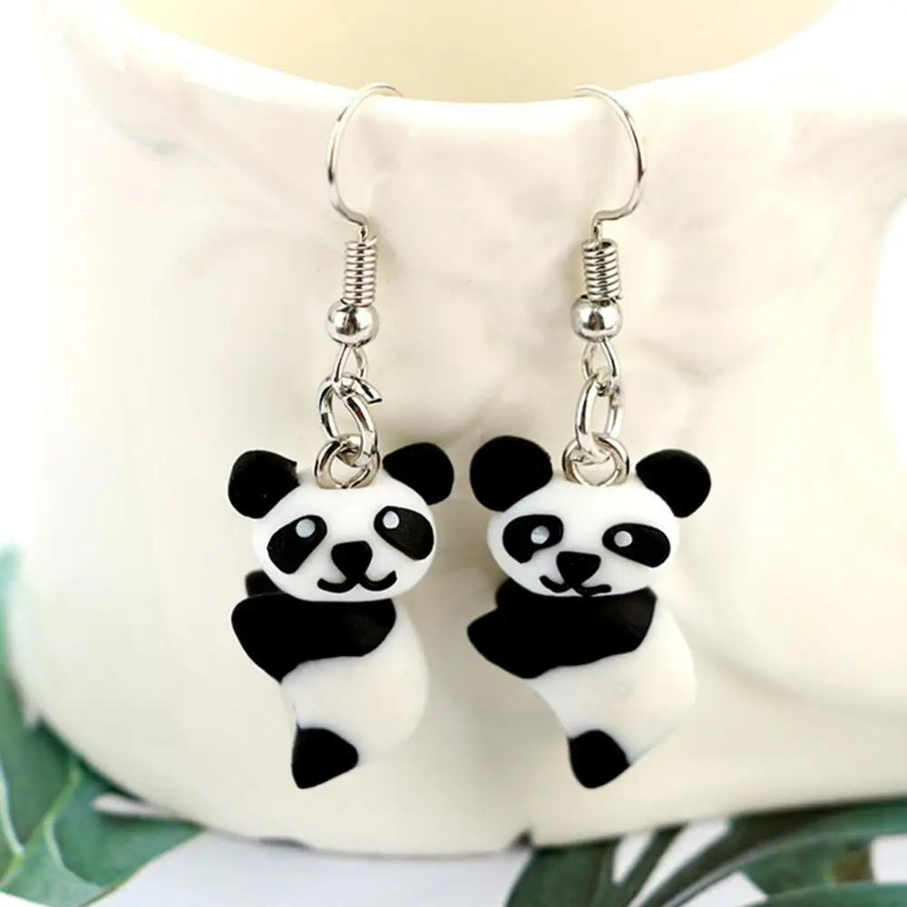 

Cute Women Polymer Clay Panda Pendant Dangle Ear Hook Earrings Party Jewelry