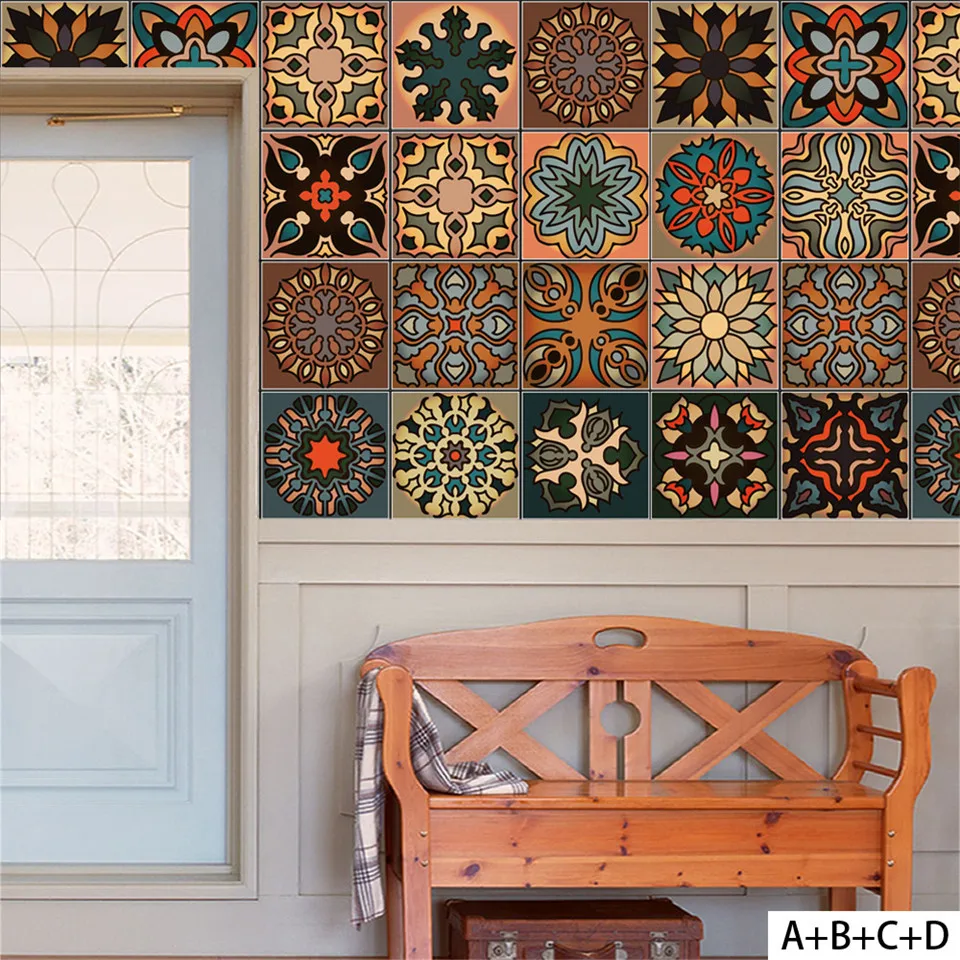 Марокканский Стиль стикер для настенной плитки самоклеящаяся удаляемая