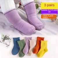baby socks cotton padded floor socks colored candy tube socks warm and breathable baby newborn infants autumn and winter socks