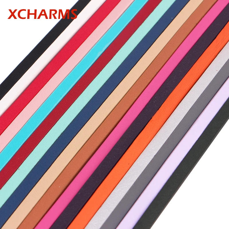 XCHARMS/5 мм плоский ПУ кожаный шнур/кожаная веревка для лица/фурнитура ювелирных
