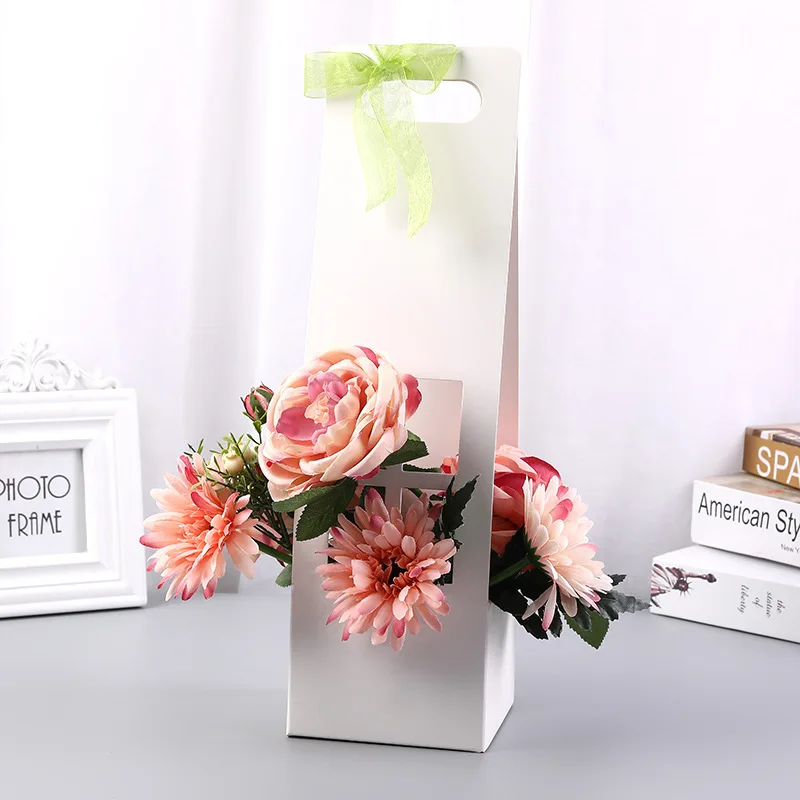 Новая коробка для упаковки цветов бумажные коробки с держателем рук подарочная