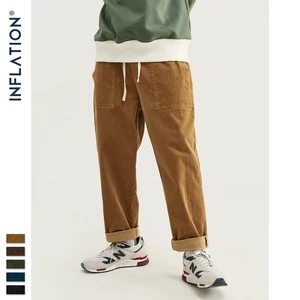 INFLATION 2020 коллекция, мужские повседневные брюки, широкие, вельветовые, свободные, комбинезоны, однотонные, мужские вельветовые штаны 93325W