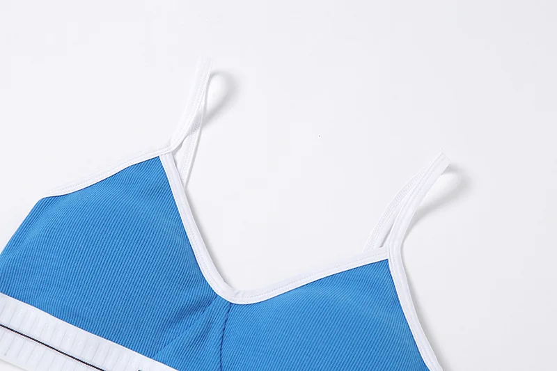 

Ribbed Letter Print Two Piece Set for Women 2021 Summer Cami Crop Top Bra Underwear Sexy Underpants Basic Outfits Matching Sets