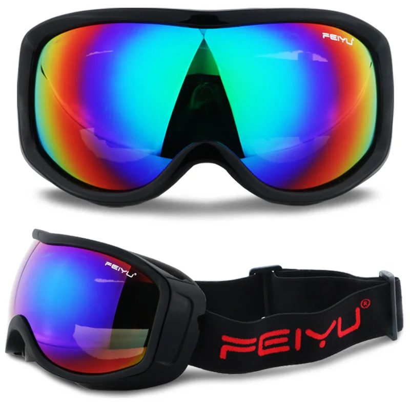 Black Frame Сноуборд для взрослых лыжные противотуманные очки UV400 лыжные защитные очки для снегохода с покрытием мотокросса внедорожные очки шлем маска для мужчин и женщин - Цвет: Black Frame