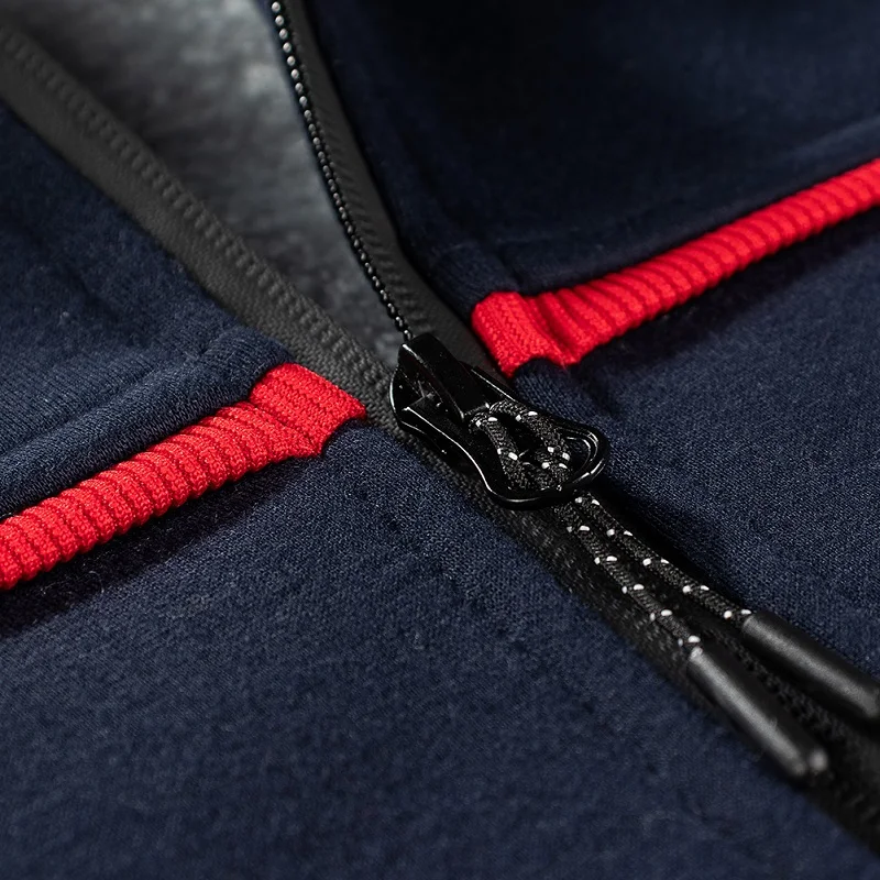 Зимняя флисовая куртка для мужчин с капюшоном толстая Лоскутная толстовка на