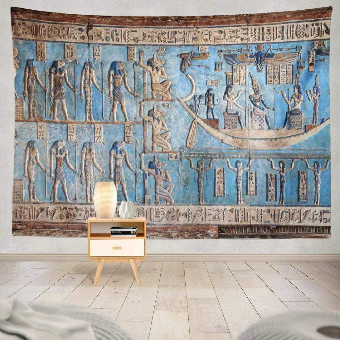 

Interior Ancient Egyptian Egypt Wall Art Blue Home Decorations