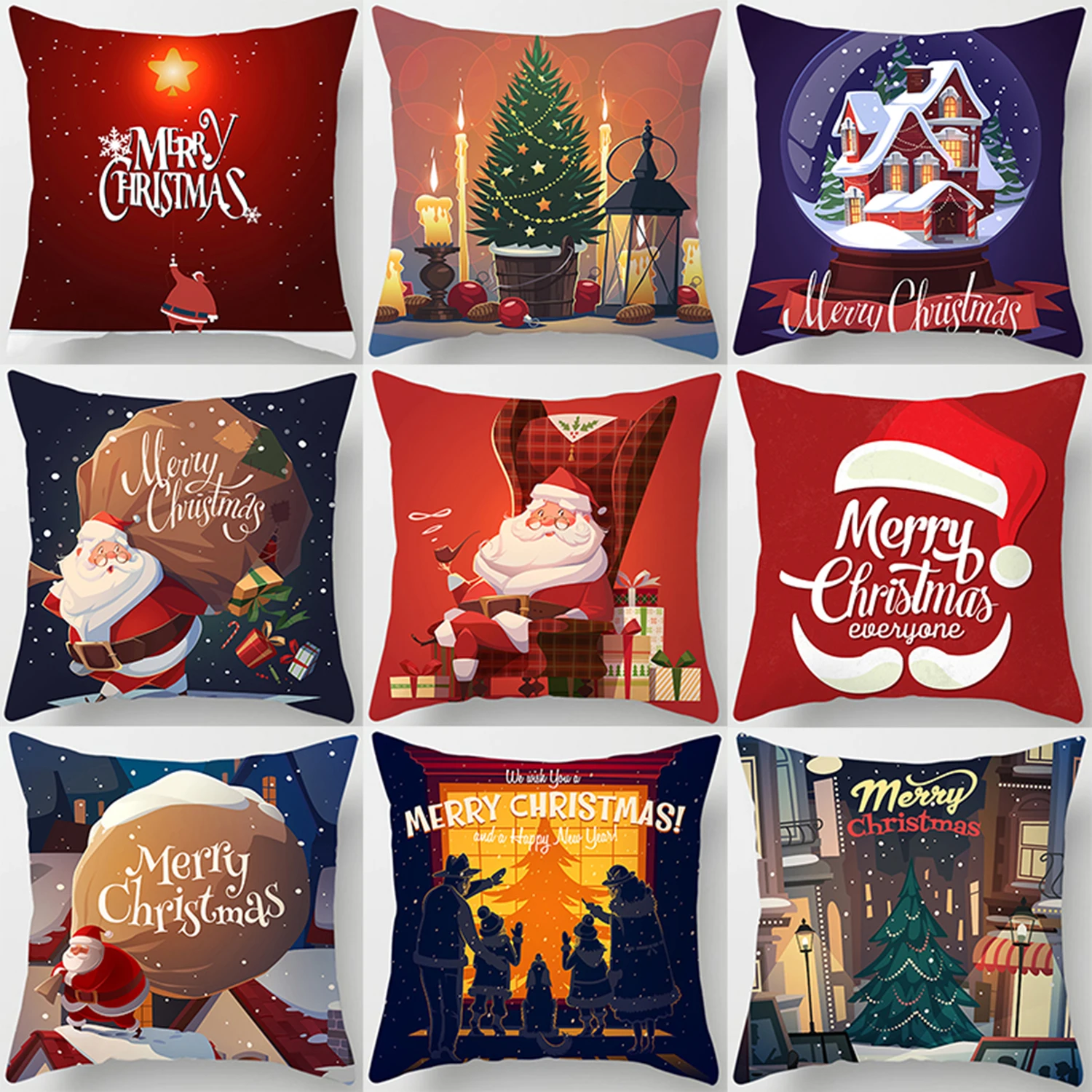 Рождество Санта-Клаус Рождественская елка печатная квадратная наволочка