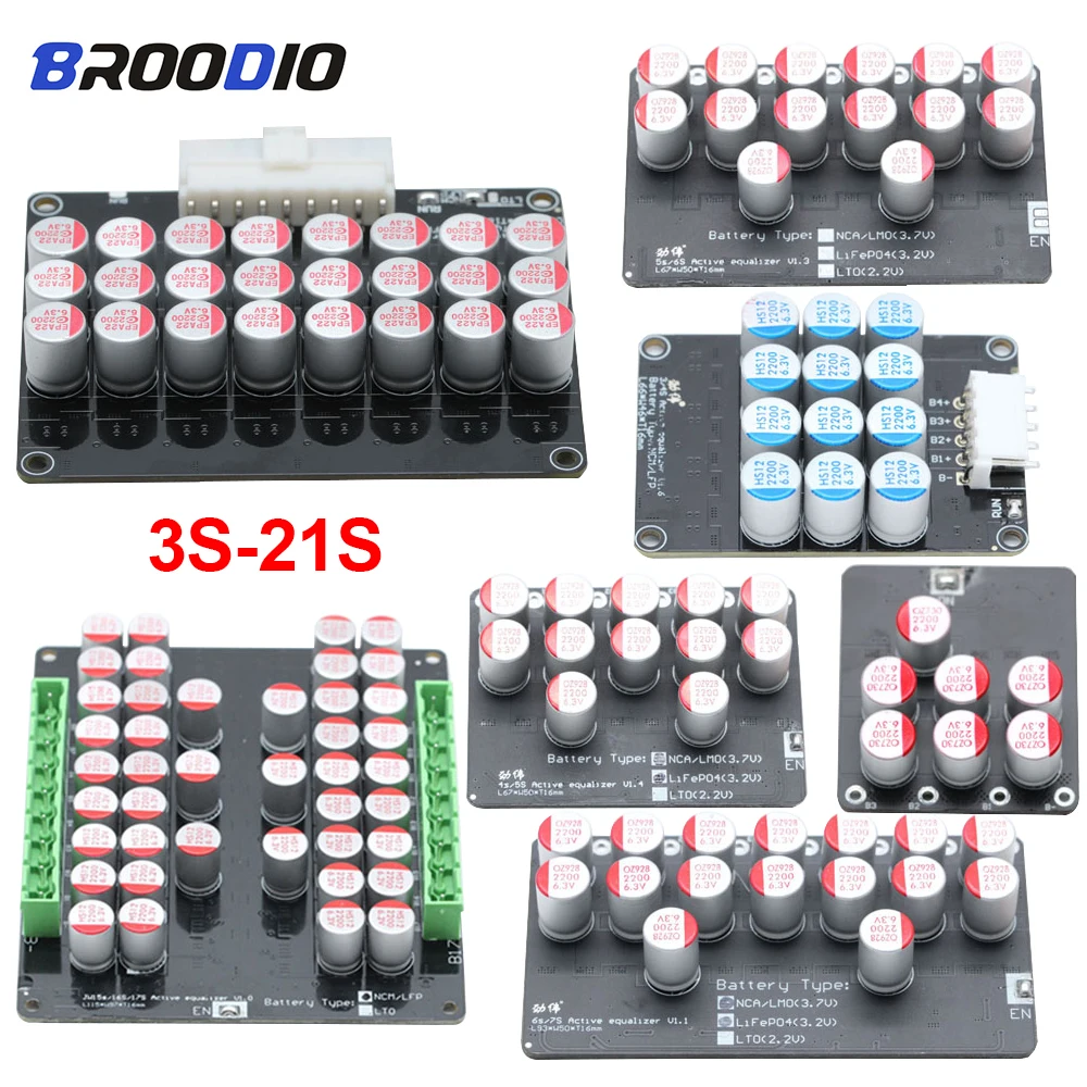 

BMS 3S 4S 5S 7S 8S Lithium Battery Equalizer Balancer Board Capacitor Protection Module Circuit Balance Li-ion Equalization Fit