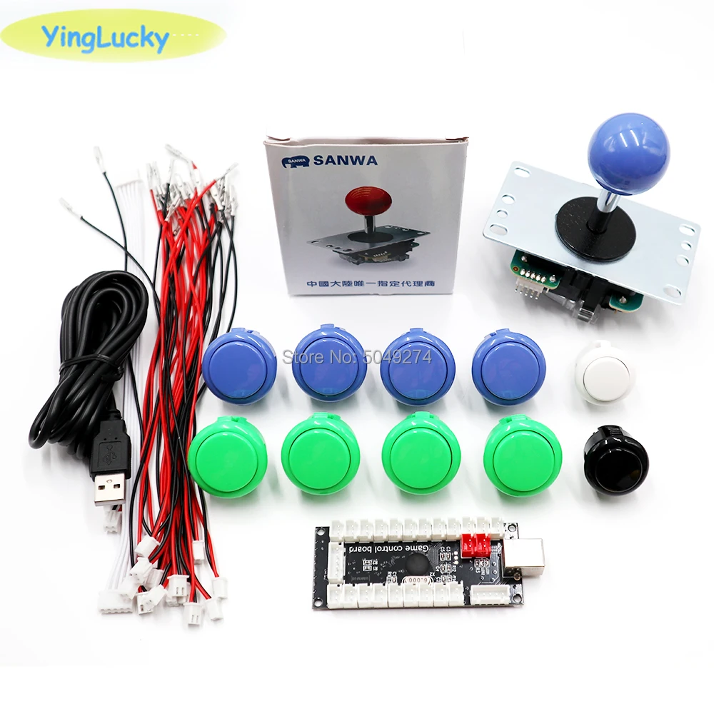 Комплект Аркады своими руками, аркадный джойстик DIY Kit, USB кодировщик для ПК, Sanwa Джойстик+ кнопка Sanwa для Аркады MAME& Raspberry Pi 3B