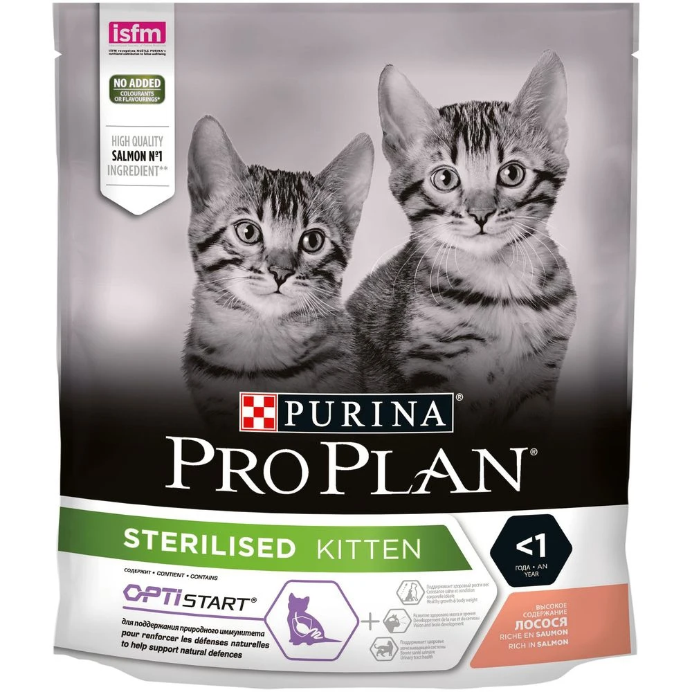 Сухой корм Purina Pro Plan для стерилизованных котят лосось Пакет 400 г | Дом и сад