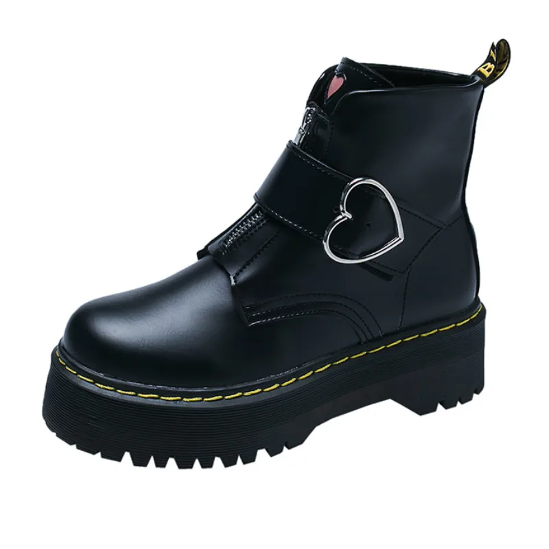 Черные ботинки кожаные коллекция 2019 года женские осенние ботильоны повседневные