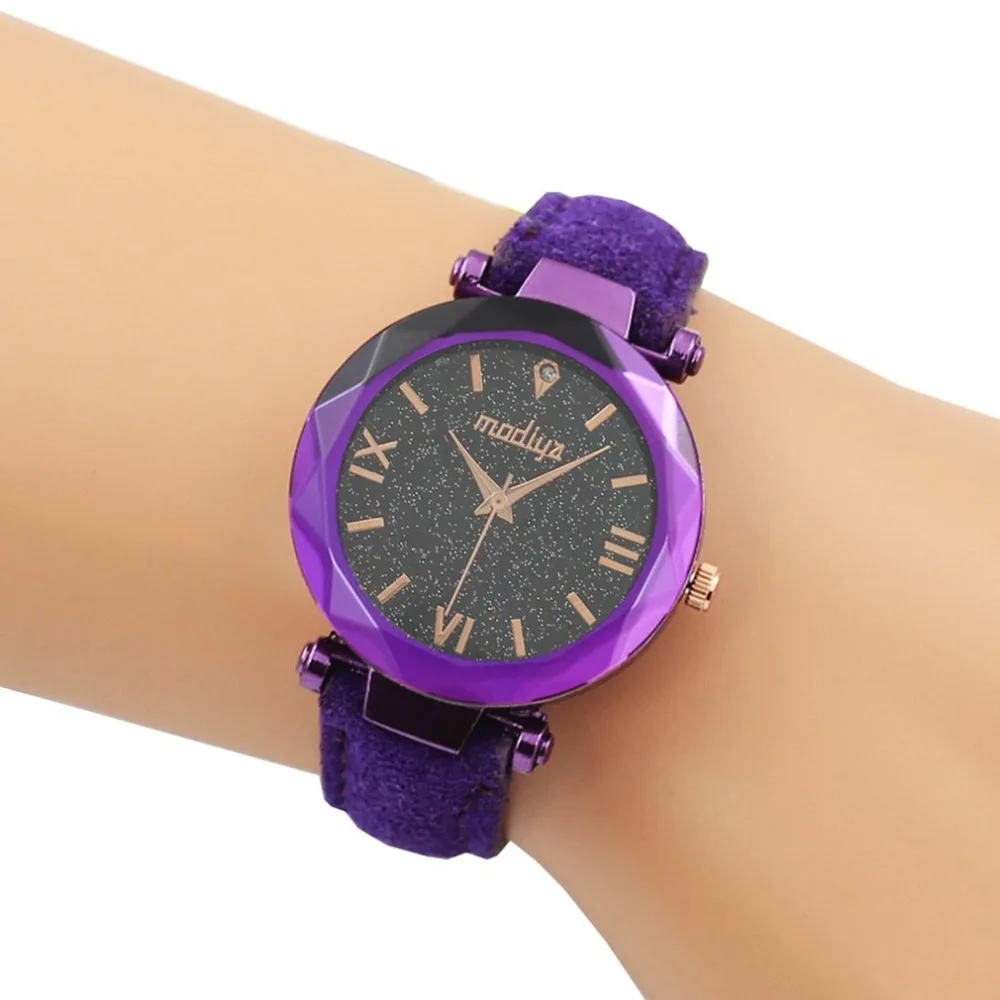 Женские наручные часы с бриллиантами и звездами Pd444 модный круглый чехол подарок