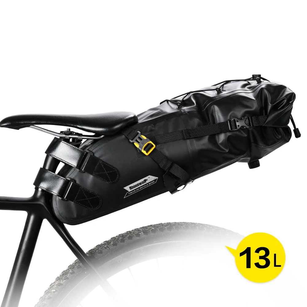 Rhinowalk 5L велосипедная Водонепроницаемая велосипедная седельная сумка Светоотражающая большая емкость Складная задняя Сумка для езды на велосипеде MTB Trunk Pannier