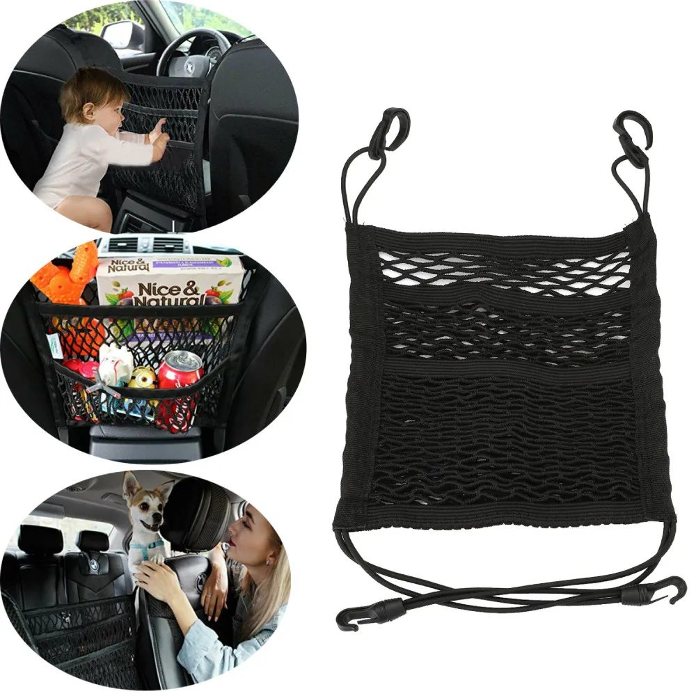 

Luggage Car 30 X 25 Cm Cargo Net Bag Black Car Seat Mesh Pocket Storage