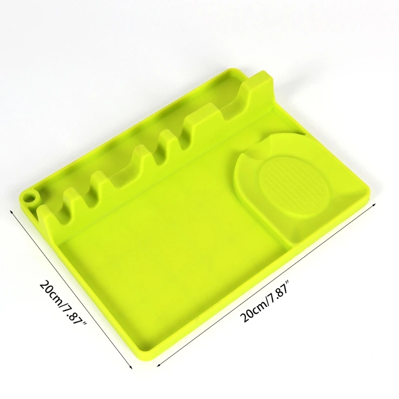 

2 in 1 Silicone Spoon Holder for Stove Top Kitchen Cooking Utensil Rest with Drip Pad Include 5 Slots 1 Spoon Holder