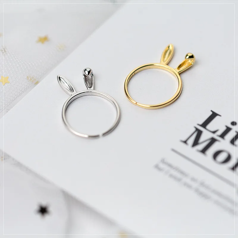 Женское кольцо с кроликом Trusta Открытое из 100% стерлингового серебра 925 пробы