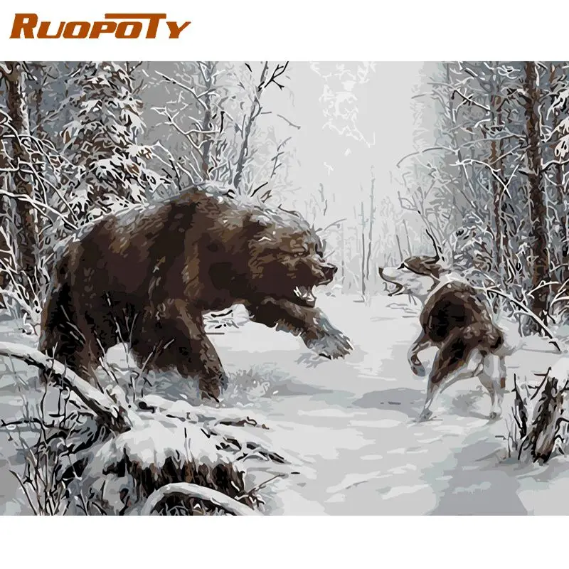 

Набор для рисования по номерам на холсте «животные»