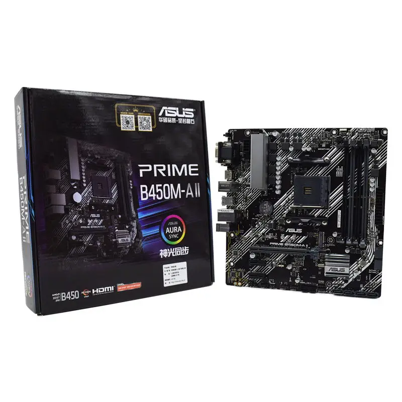 Bestellen PRIME B450M-A II Für ASAUS AMD B450 AM4 Motherboard DDR4 RAM 128GB M.2 AMD Ryzen CPU PCI-E X16 3,0 Slot Mit Box Motherboar Set
